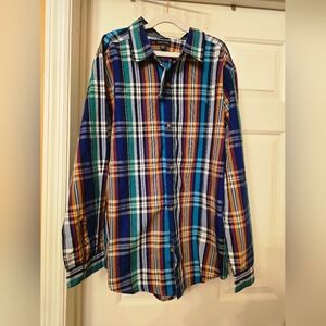 Nautica Teen Boys Xl Multicolor Plaid Shirt. NWT